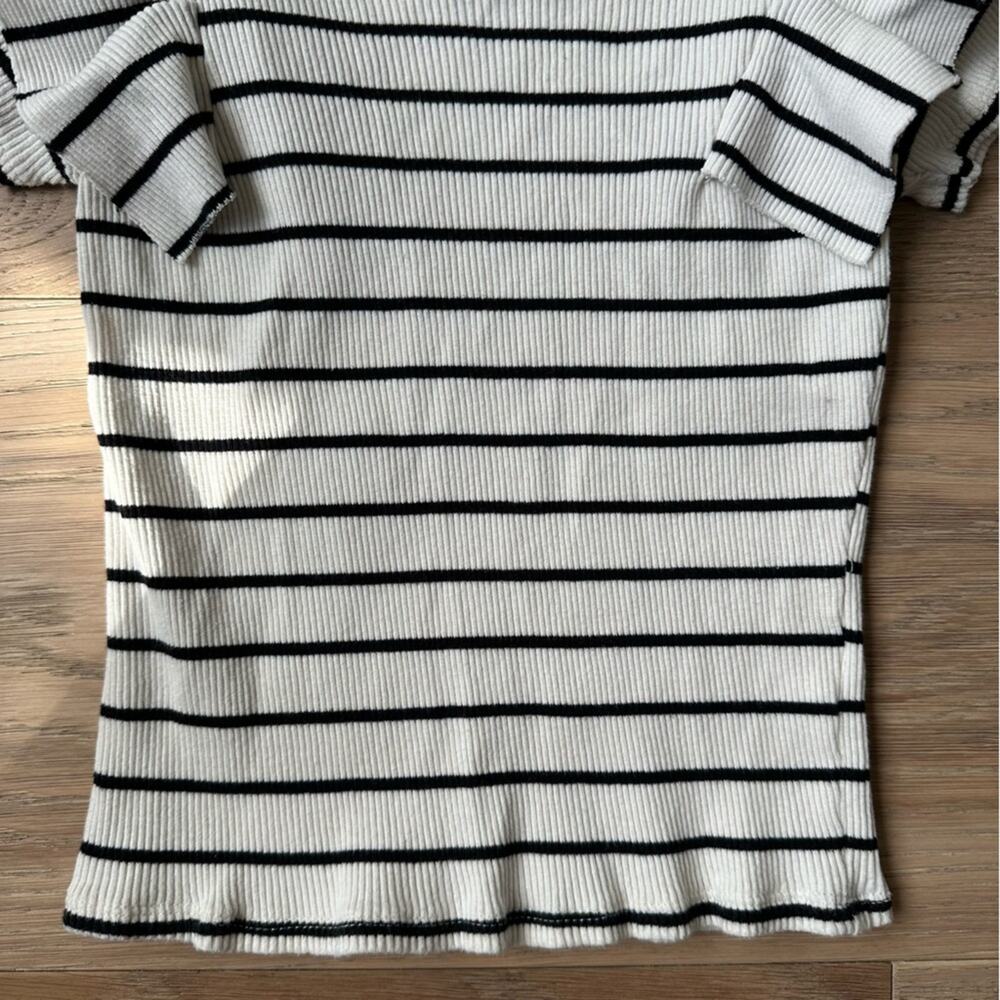 Zara Black and White Ribbed Top 6-7 - Picture 4 of 6